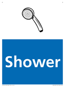 Shower Illustrated Dementia Friendly Sign NHS Style Blue